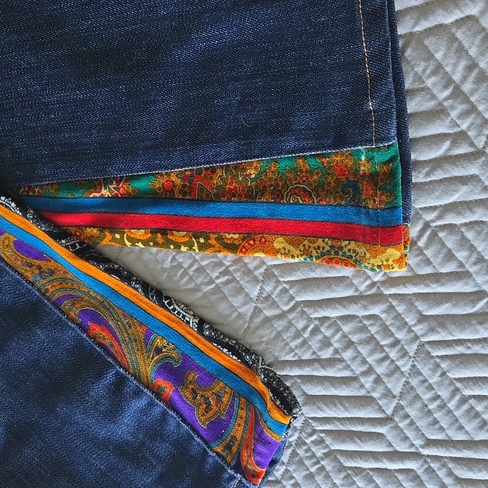 Dolce & Gabanna Rare Vintage Velvet Split Rise Bell bottom Jeans - Picture 14 of 14
